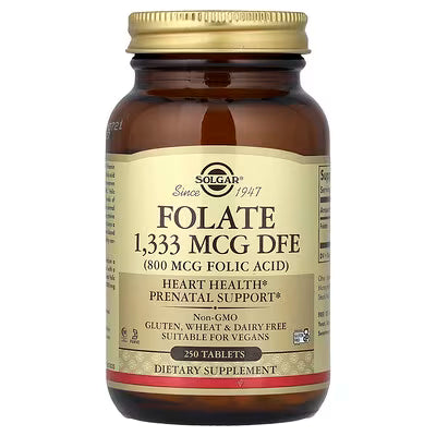 Solgar, Folate, 1,333 mcg DFE, 250 Tablets