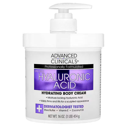 Advanced Clinicals, Hyaluronic Acid, Hydrating Body Cream, 16 oz (454 g)