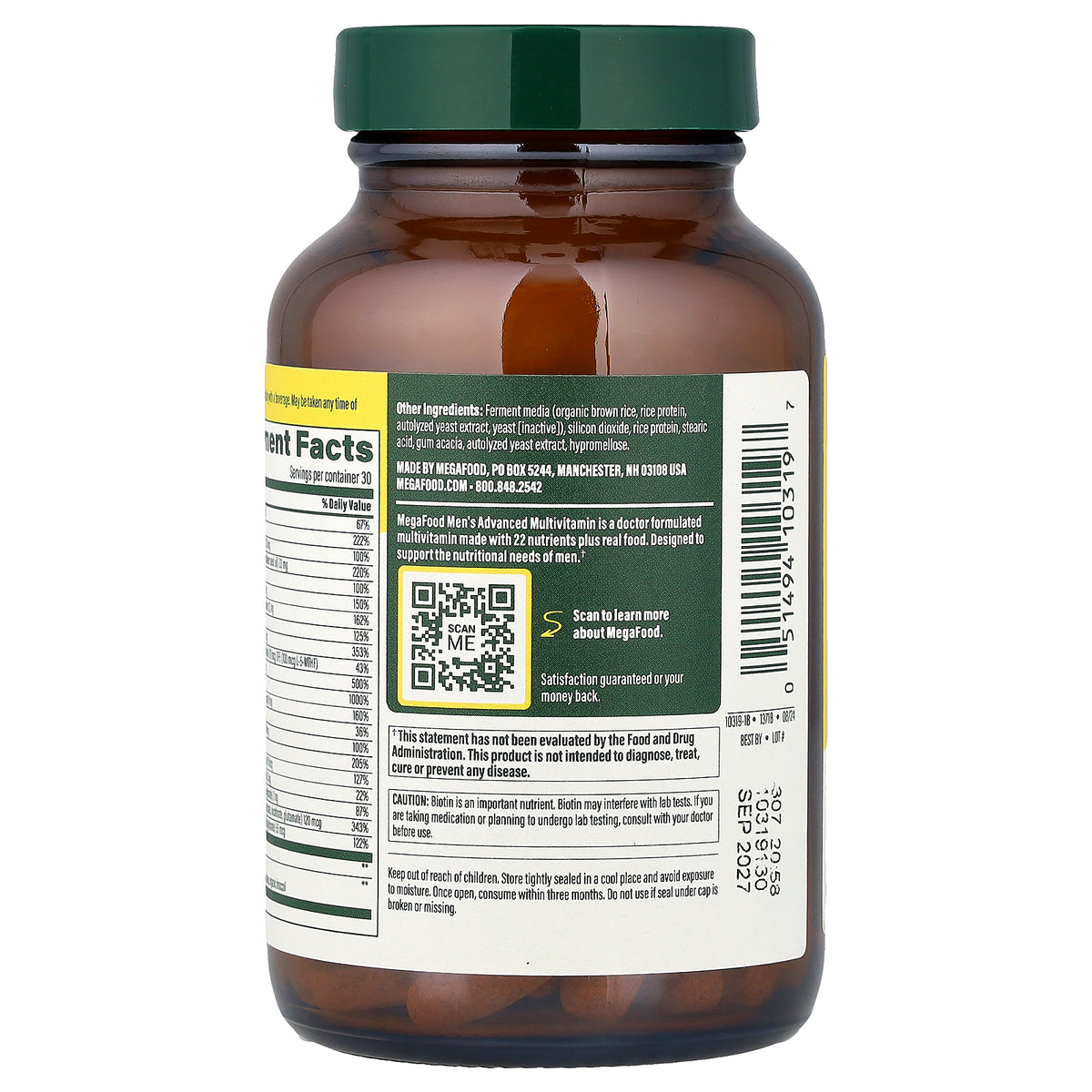 MegaFood, Men's Advanced Multivitamin, 60 Tablets