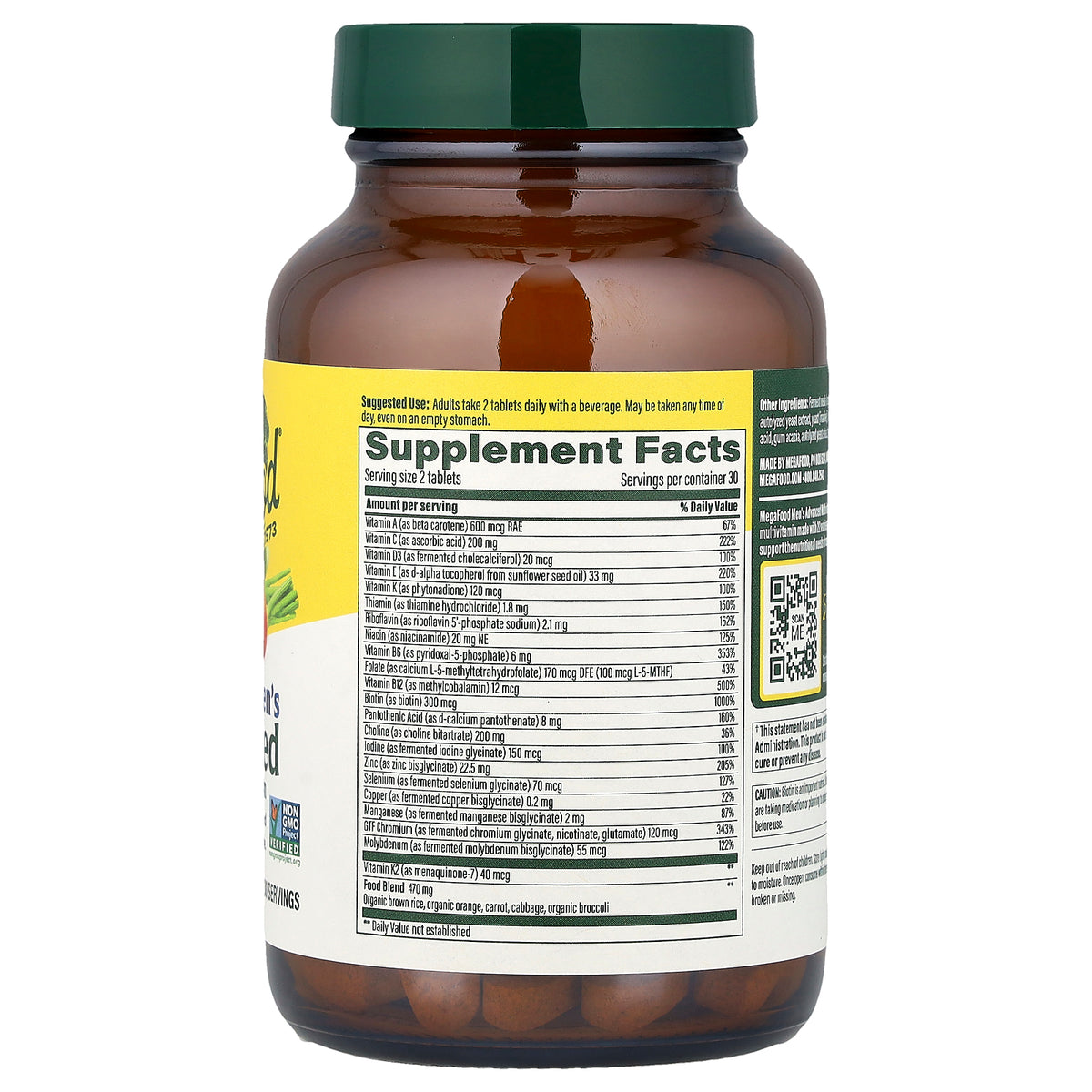 MegaFood, Men's Advanced Multivitamin, 60 Tablets