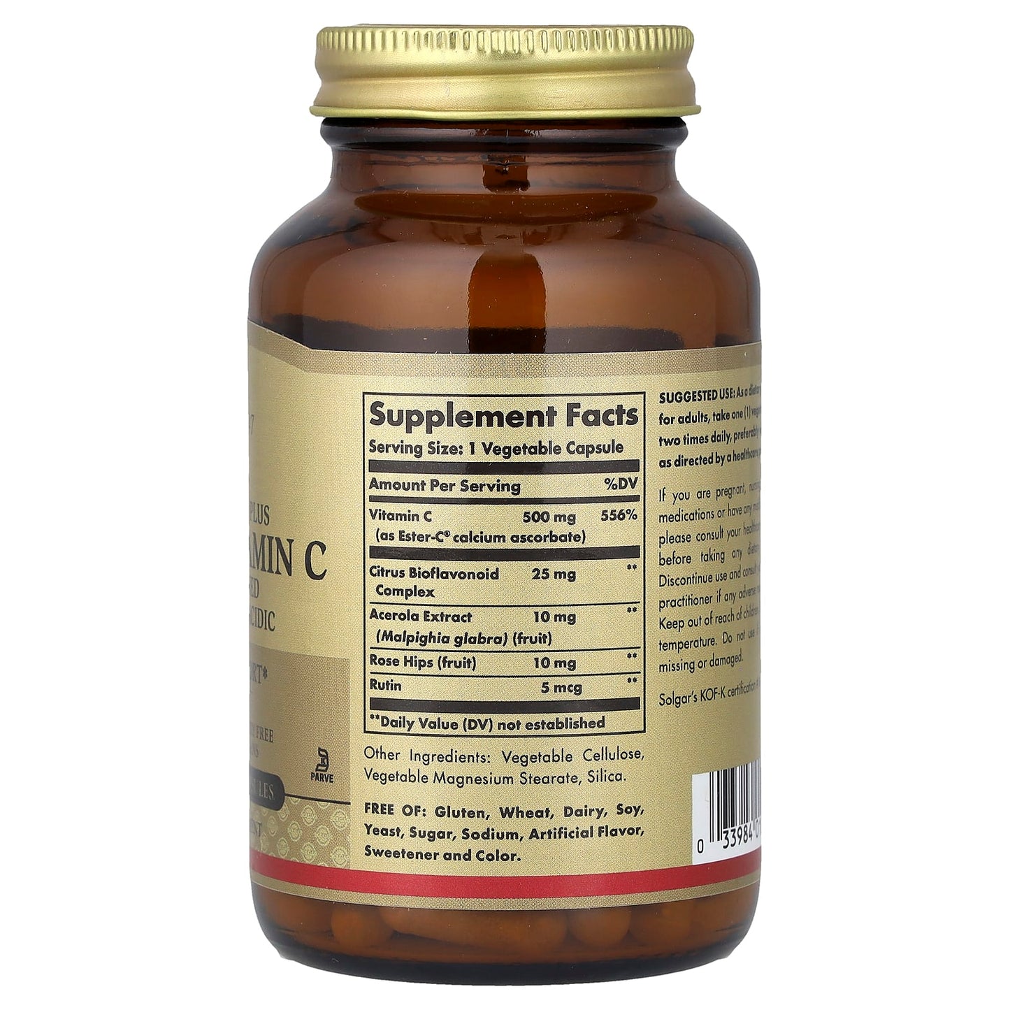 Solgar, Ester-C® Plus, Vitamin C, 500 mg, 100 Vegetable Capsules