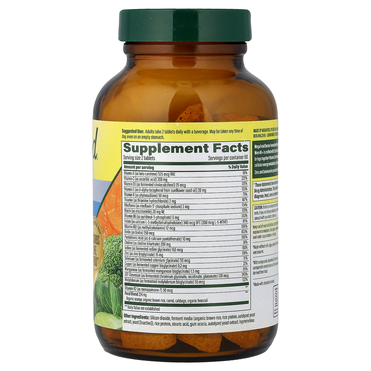 MegaFood, Advanced Multivitamin, For Men 40+, 120 Tablets
