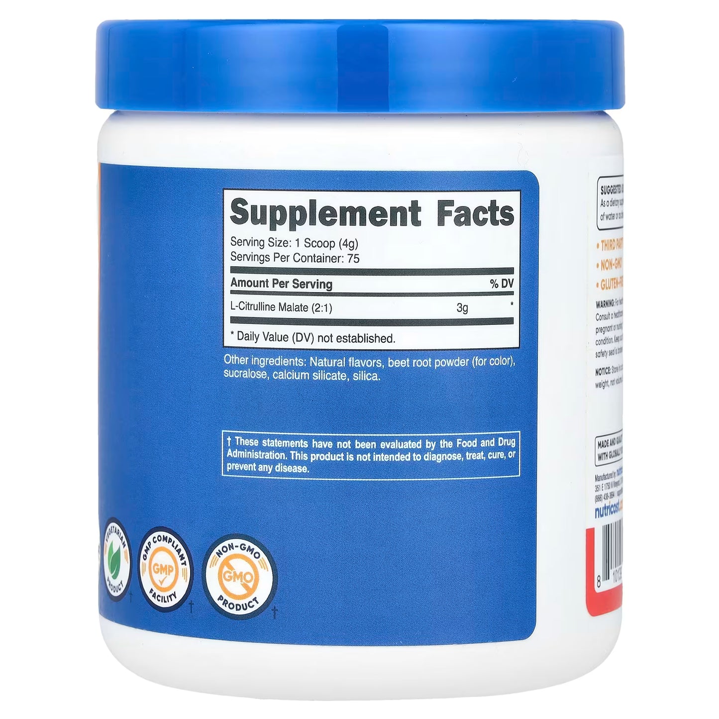 Nutricost, L-Citrulline Malate 2:1, Fruit Punch , 10.7 oz (300 g)
