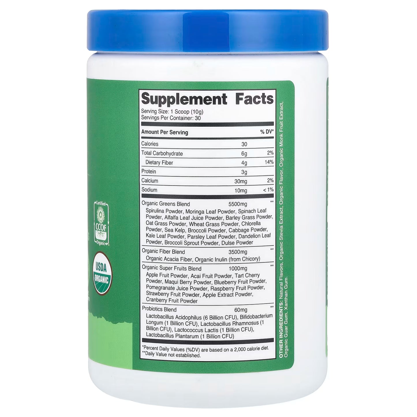 Nutricost, Organic Super Greens, Unflavored, 11 oz (309 g)