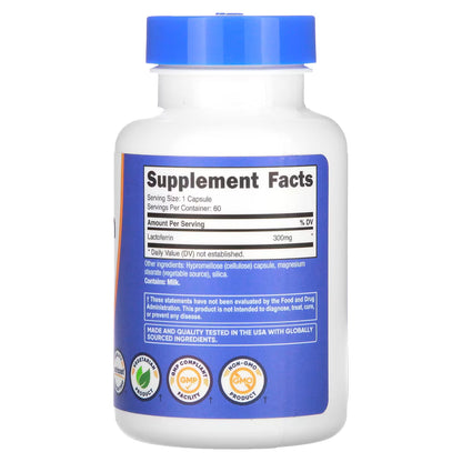 Nutricost, Lactoferrin, 300 mg, 60 Capsules