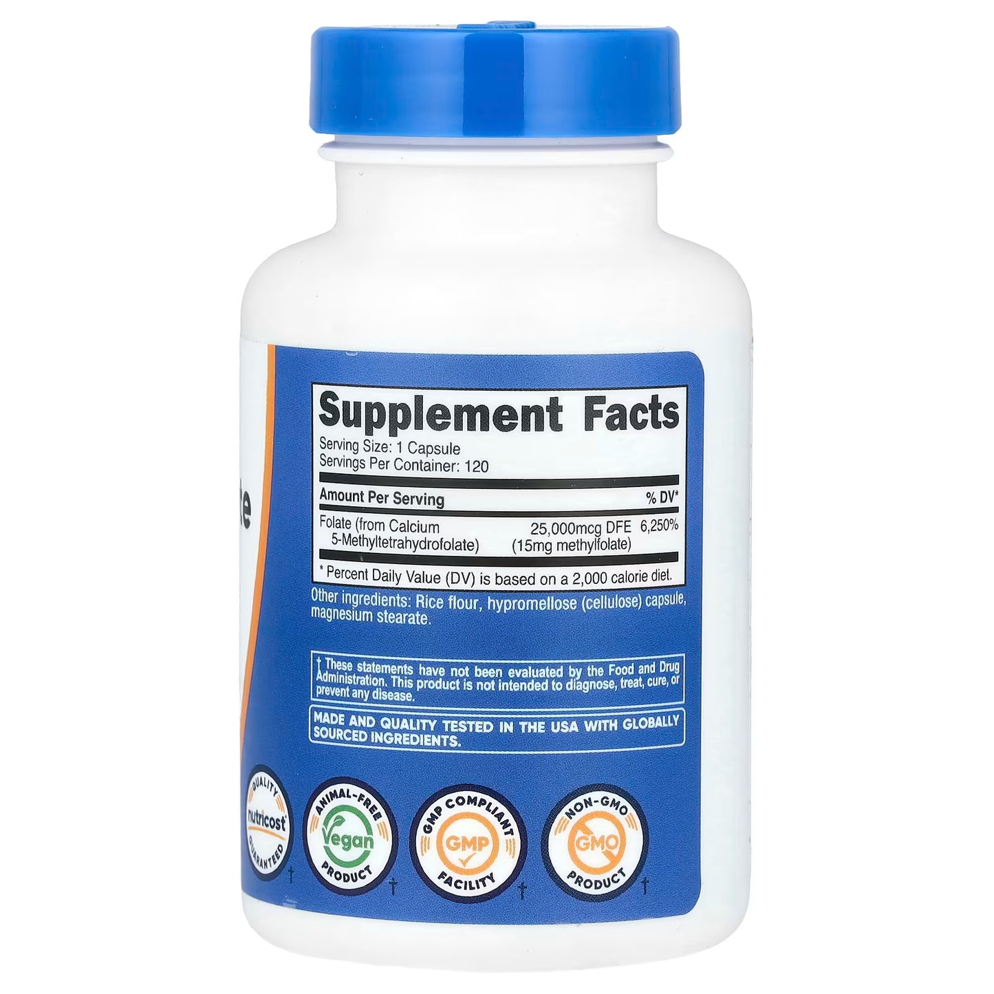 Nutricost, L-Methylfolate, 15 mg, 120 Capsules