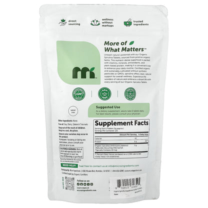 Micro Ingredients, Organic Spirulina, 720 Tablets (500 mg per Tablet)