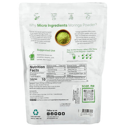 Micro Ingredients, Organic Moringa Powder, 2 lb (907 g)