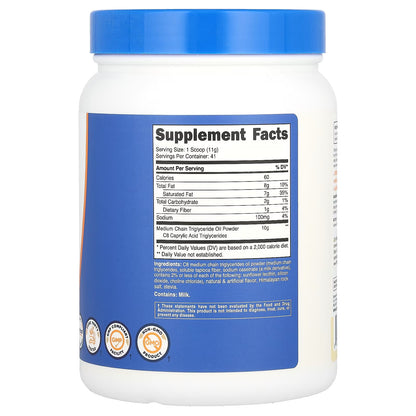 Nutricost, C8 MCT Oil Powder, Vanilla, 1 lb (454 g)