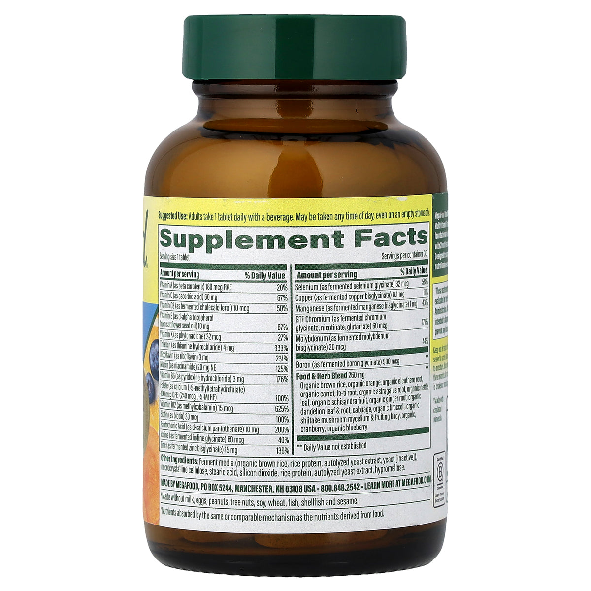 MegaFood, One Daily Multivitamin, For Men, 30 Tablets