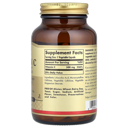 Solgar, Vitamin C, 500 mg, 100 Vegetable Capsules