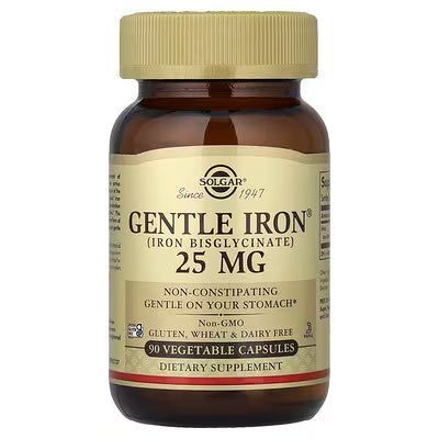Solgar, Gentle Iron®, 25 mg, 90 Vegetable Capsules