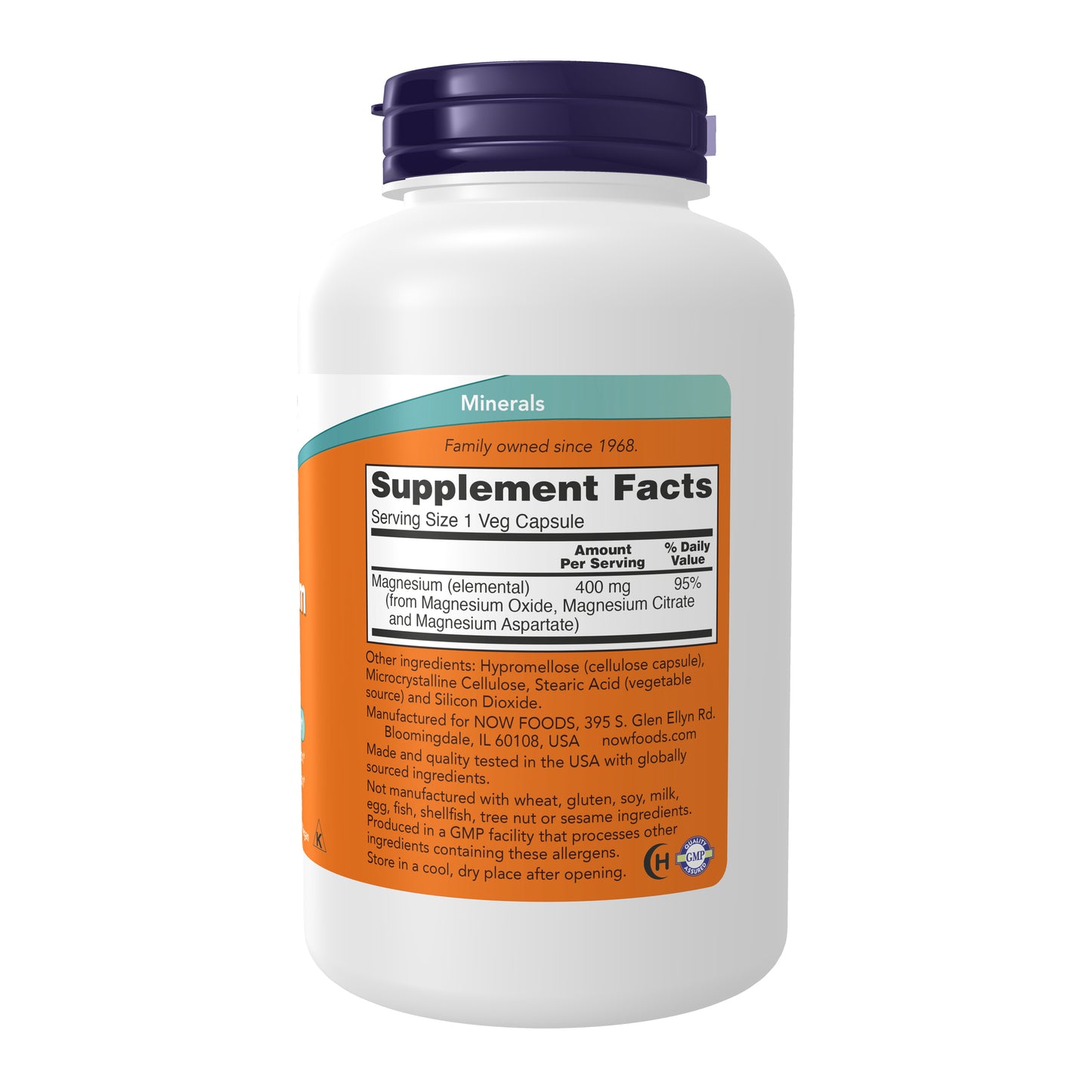 NOW Supplements, Magnesium 400 mg, Nervous System Support*, 180 Veg Caps
