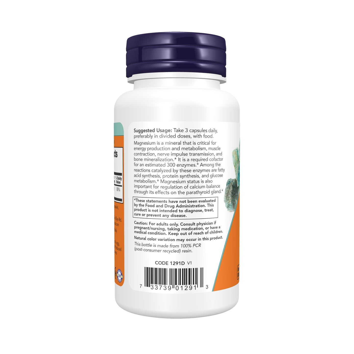 NOW Supplements, Magnesium Citrate, Enzyme Function*, Nervous System Support*, 60 Veg Capsules