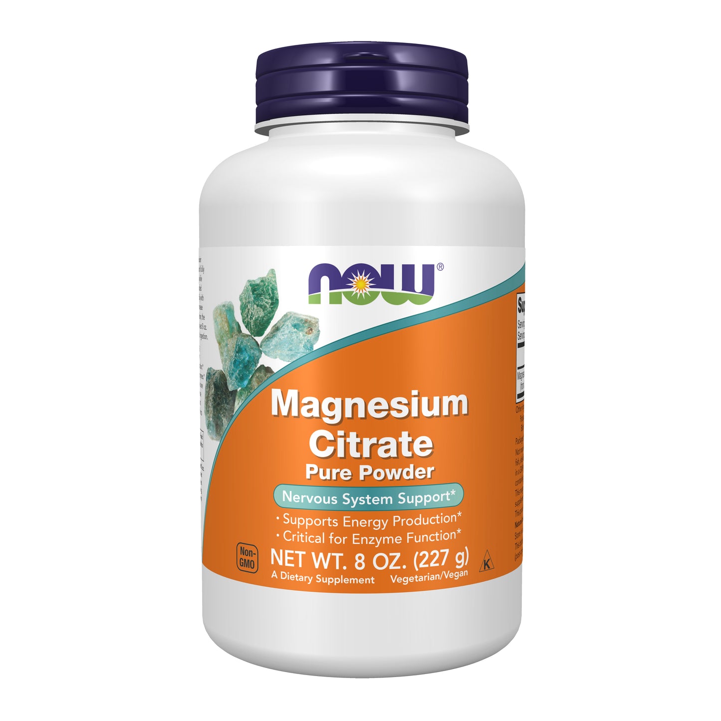 NOW Supplements, Magnesium Citrate Pure Powder, Enzyme Function*, Nervous System Support*, 8-Ounce