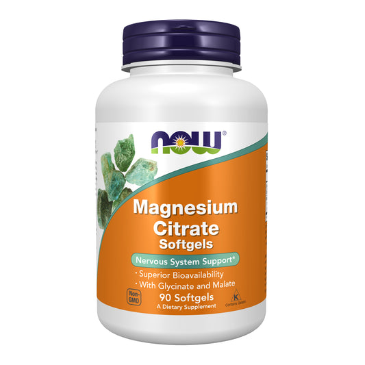 NOW Supplements, Magnesium Citrate, With Glycinate & Malate, Nervous System Support*, 90 Softgels