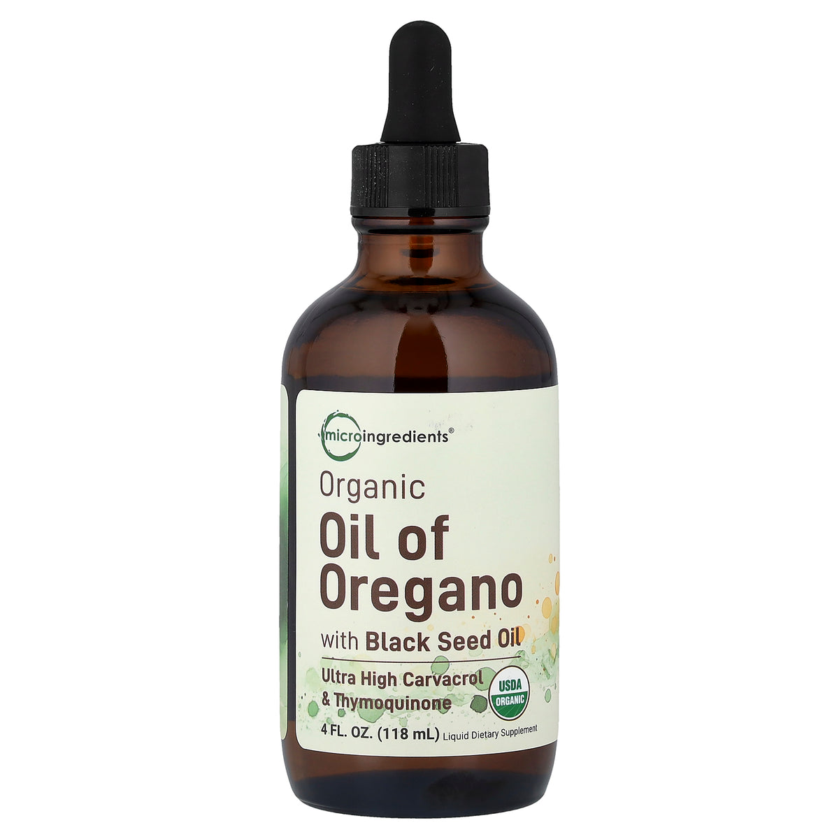 Micro Ingredients, Organic Oil of Oregano with Black Seed Oil, 4 fl oz (118 ml)