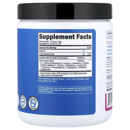 Nutricost, Performance, Creatine + Aminos, Grape, 13.3 oz (372 g)