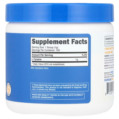 Nutricost, L-Tyrosine, Unflavored, 3.6 oz (102 g)