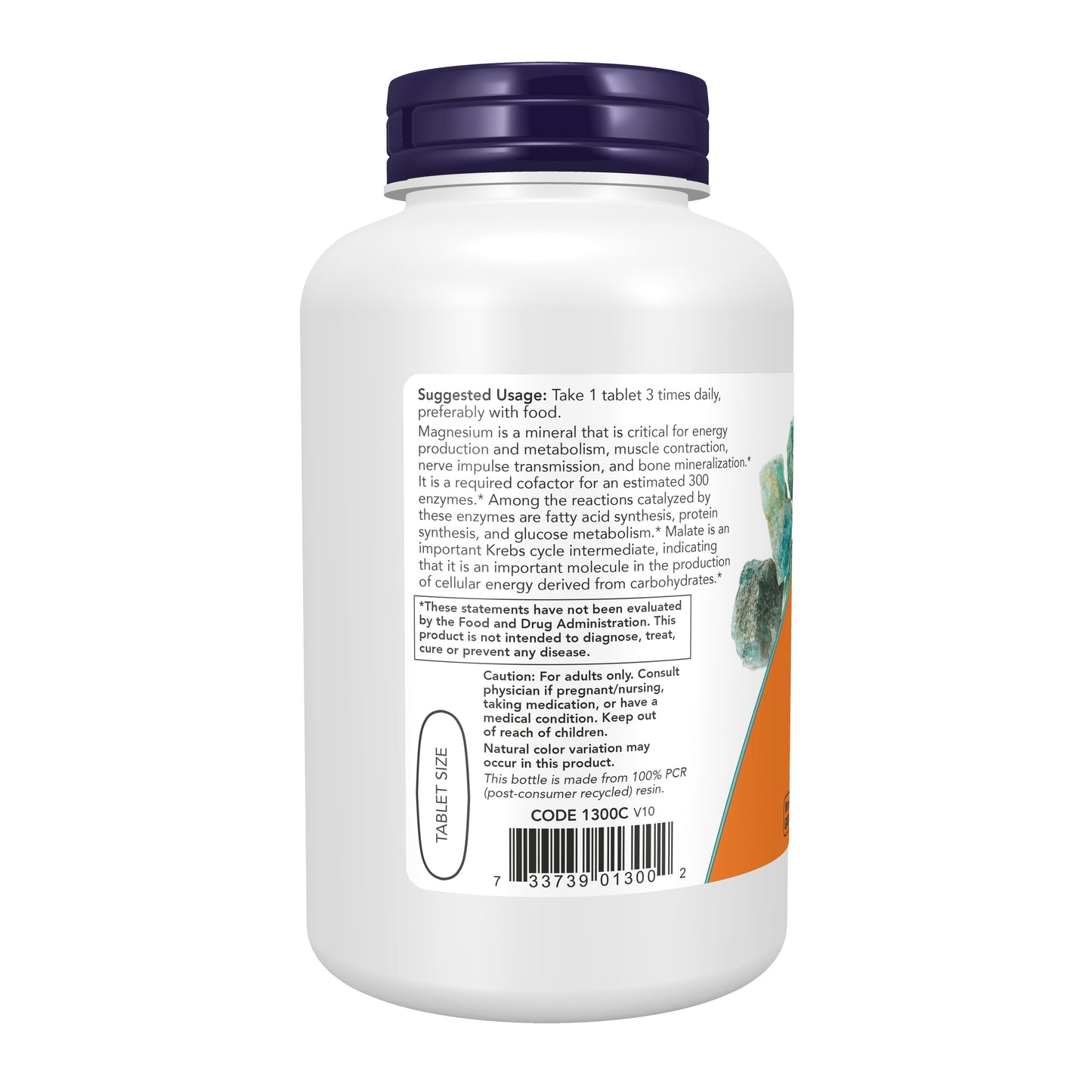 NOW Supplements, Magnesium Malate 1000 mg, Energy Production*, Nervous System Support*, 180 Tablets