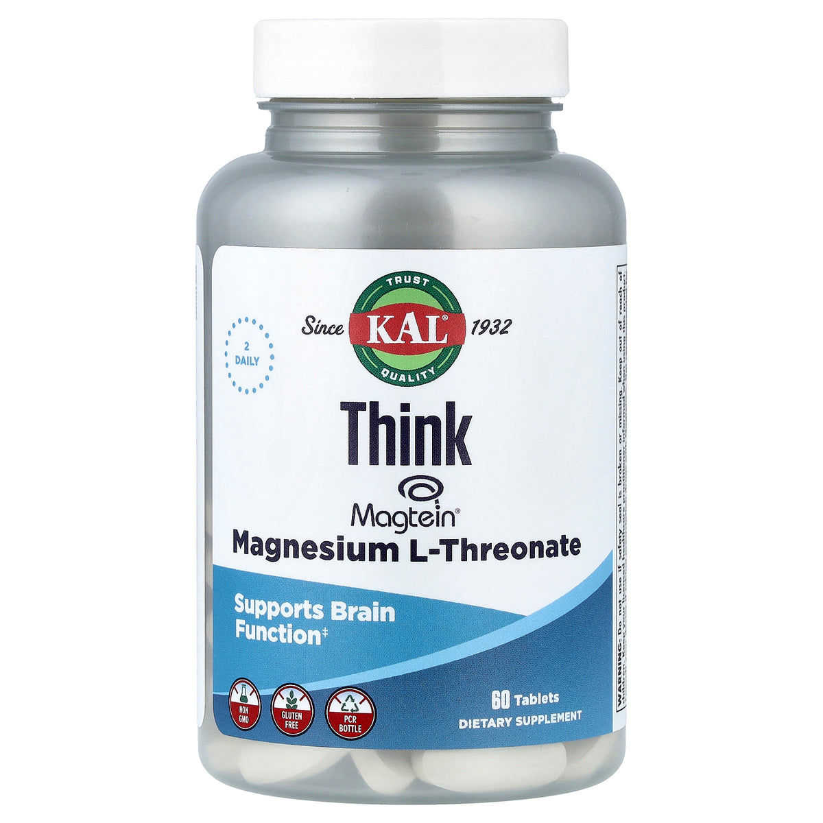 KAL, Think, Magnesium L-Threonate, 60 Tablets (72 mg per Tablet)