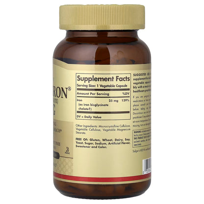 Solgar, Gentle Iron®, 25 mg, 180 Vegetable Capsules