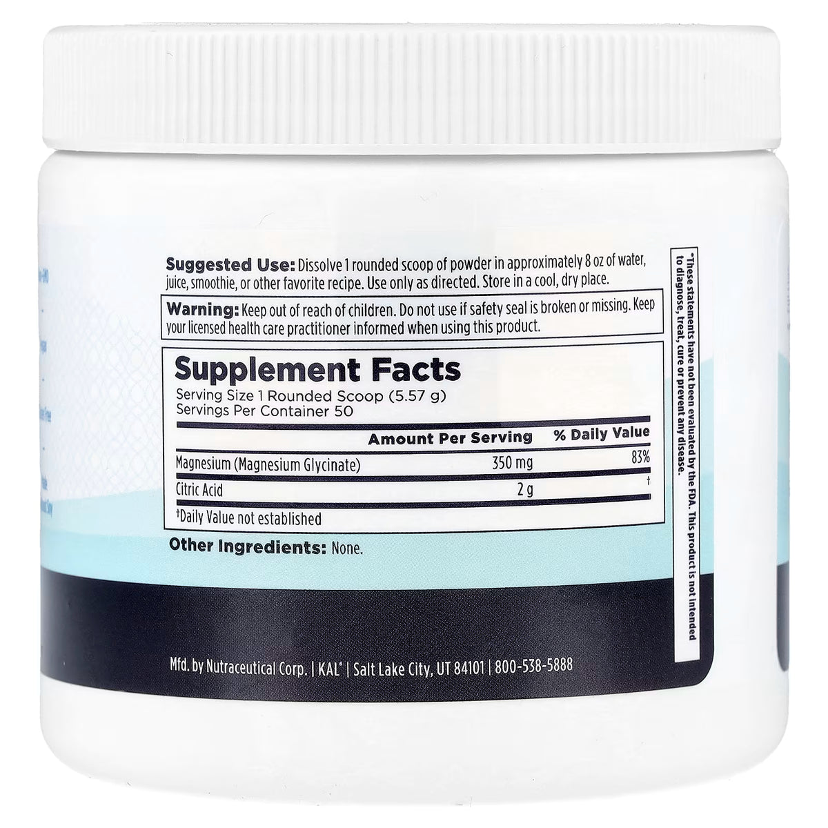 KAL, Calming Magnesium Glycinate Powder, Unflavored, 9.84 oz (279 g)