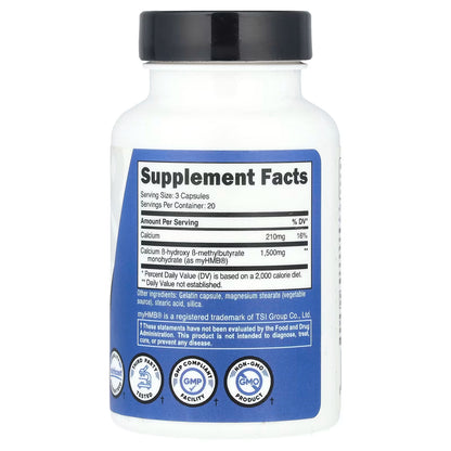 Nutricost, Performance, myHMB®, 60 Capsules (500 mg per Capsule)