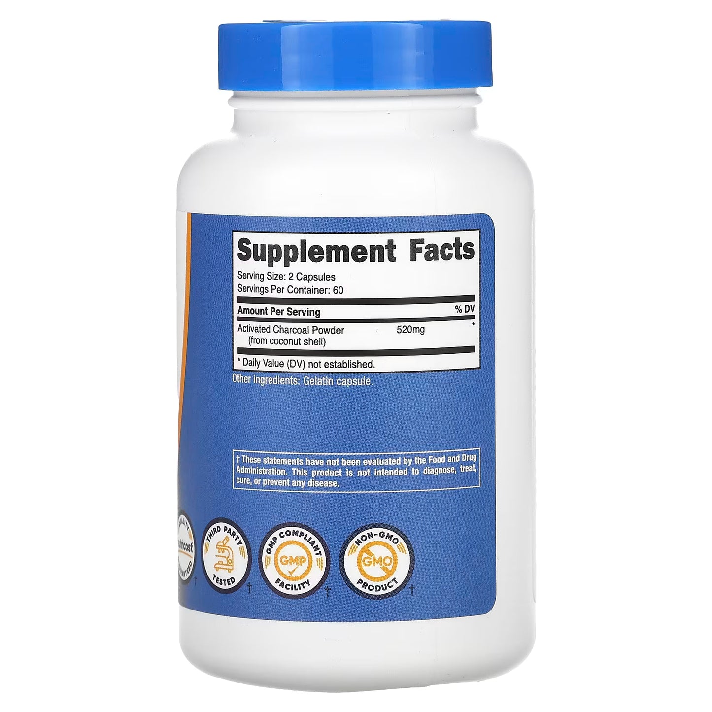 Nutricost, Activated Charcoal, 120 Capsules (260 mg per Capsule)