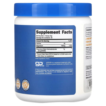 Nutricost, Magnesium BHB, goBHB®, Unflavored, 8.8 oz (250 g)