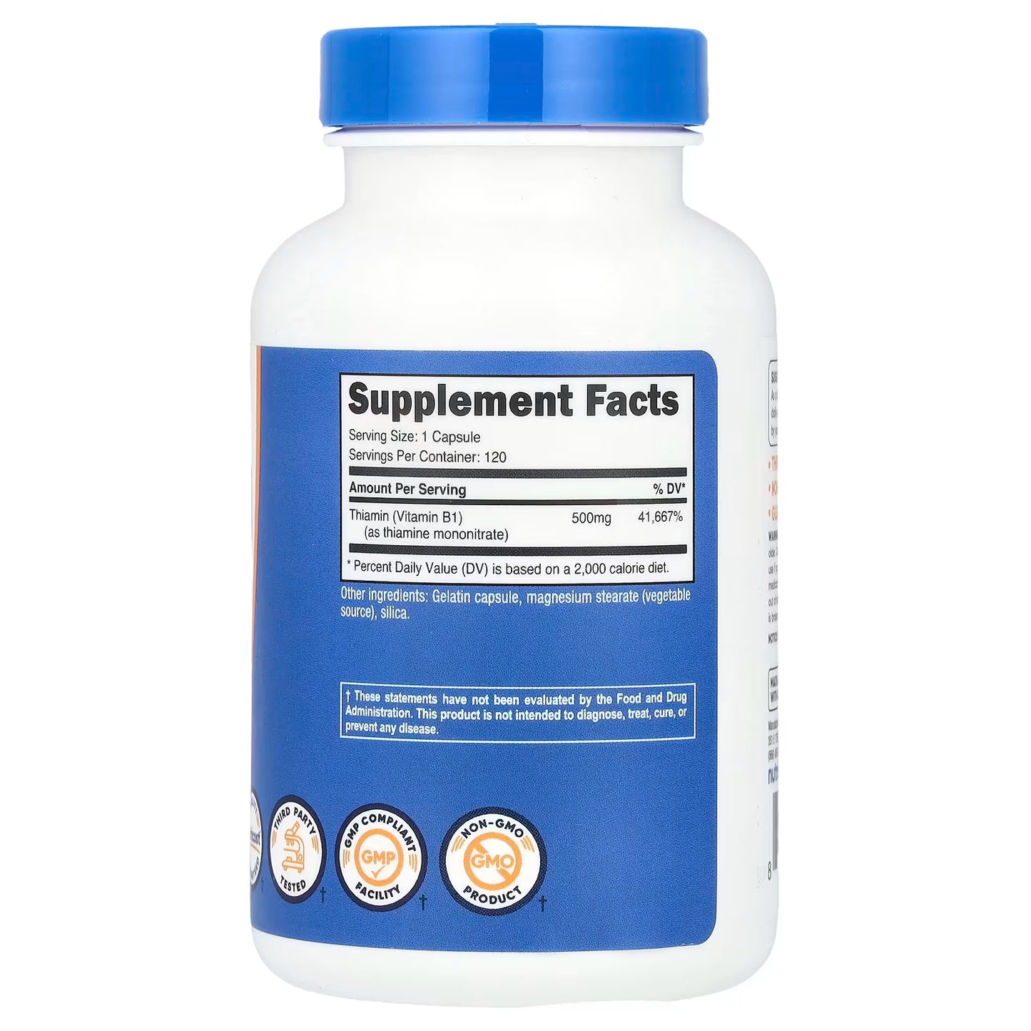 Nutricost, Vitamin B1, 500 mg, 120 Capsules