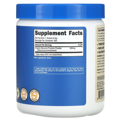 Nutricost, 100% Organic Mucuna Pruriens, Unflavored, 8.8 oz (250 g)