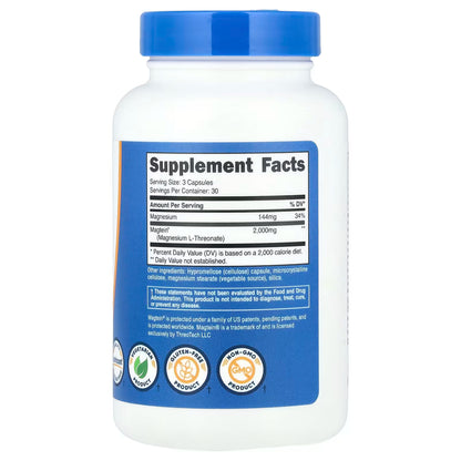 Nutricost, Magtein®, Magnesium L-Threonate, 90 Capsules