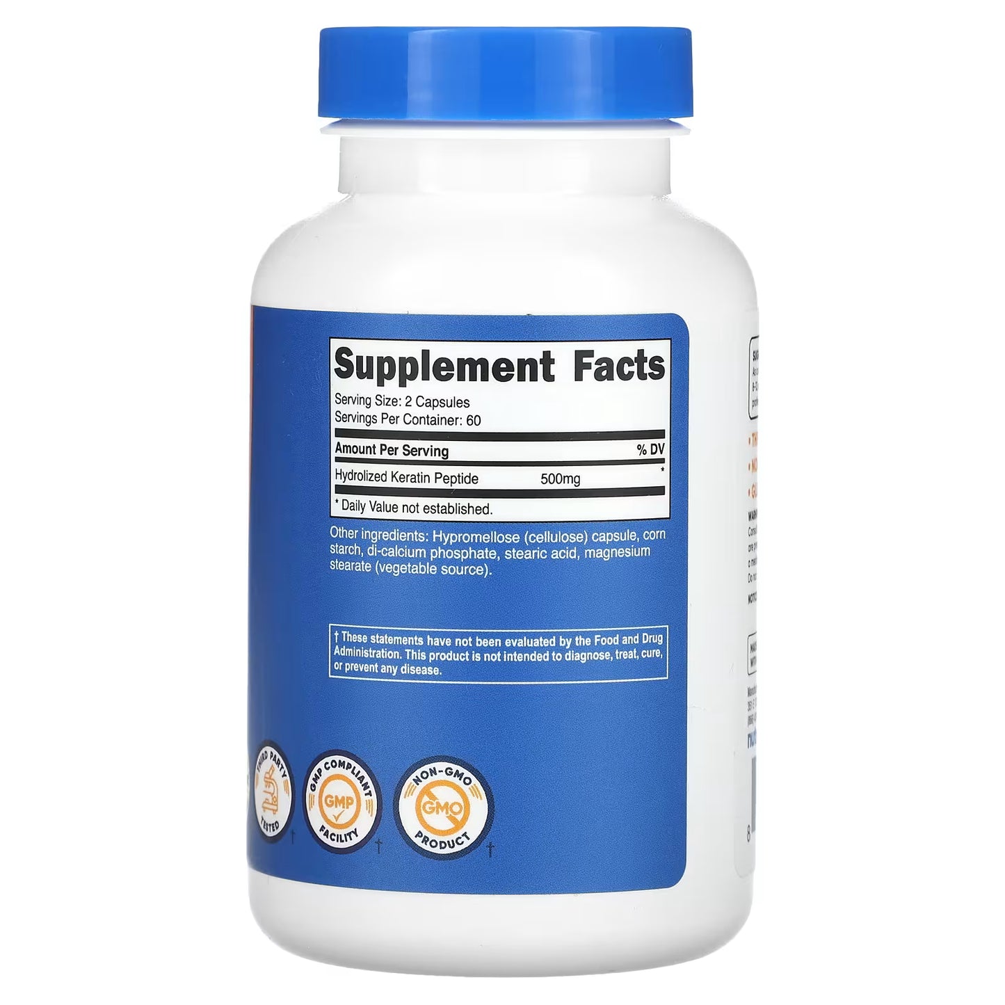 Nutricost, Keratin, 120 Capsules (250 mg per Capsule)