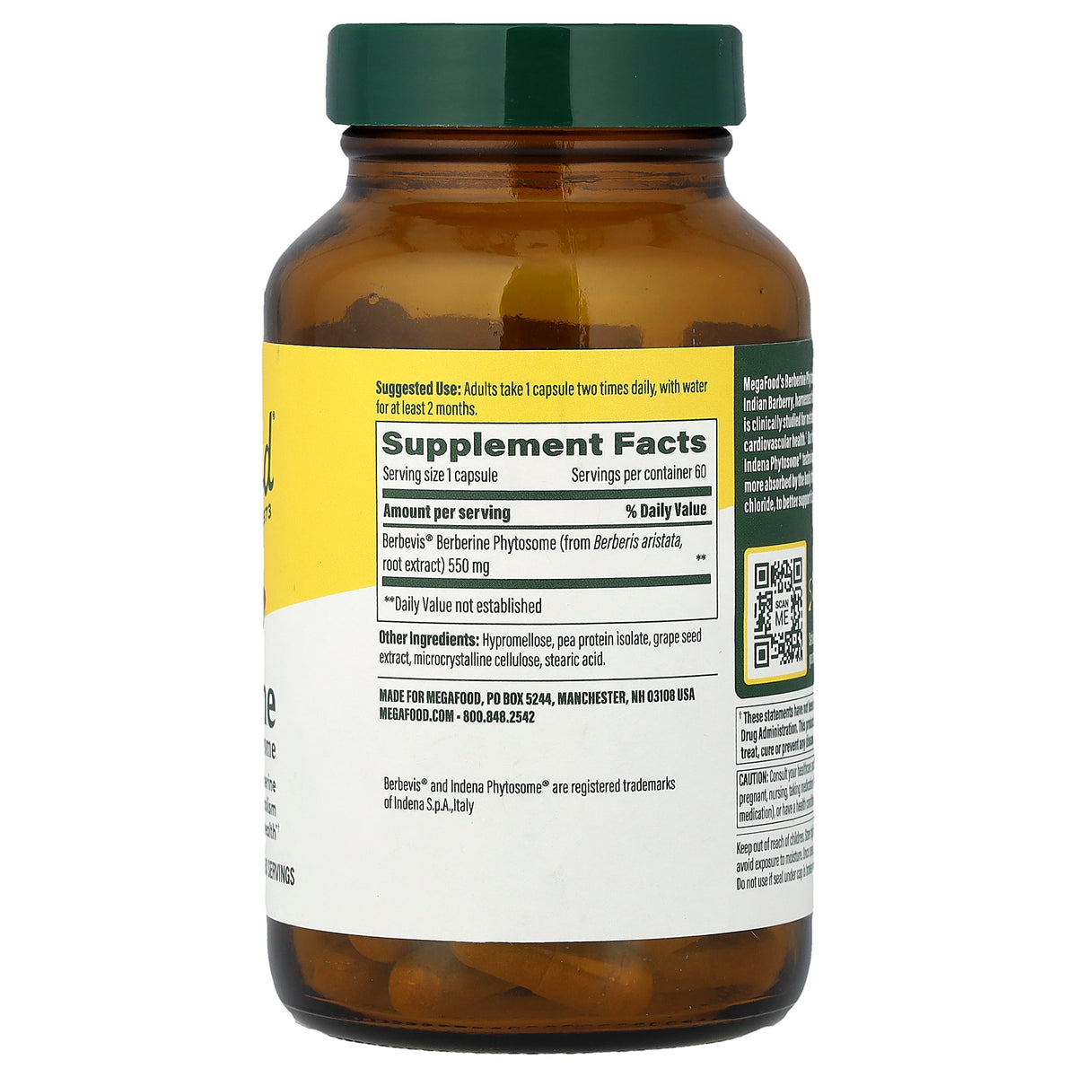 MegaFood, Berberine Phytosome, 60 Capsules (550 mg per Capsule)