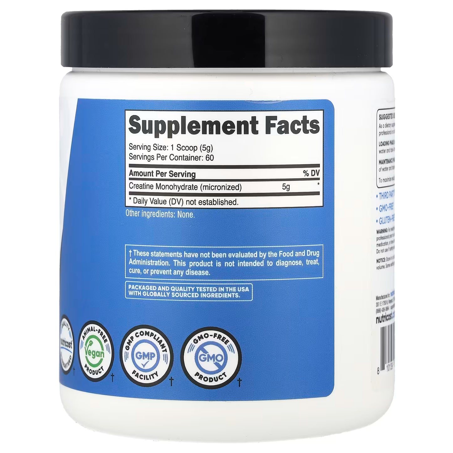 Nutricost, Performance, Creatine Monohydrate, Unflavored, 10.7 oz (300 g)