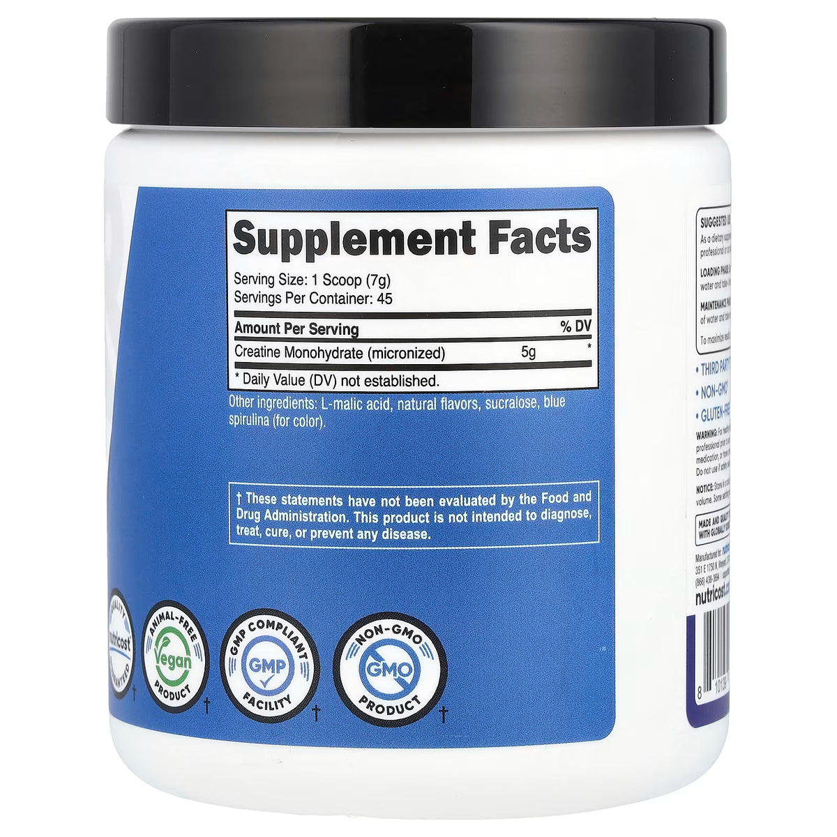 Blue Raspberry Creatine Nutricost, Performance, Creatine Monohydrate, Blue Raspberry, 10.7 oz ...