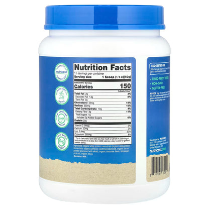 Nutricost, Organic Whey Protein, Double Chocolate, 1 lb (454 g)
