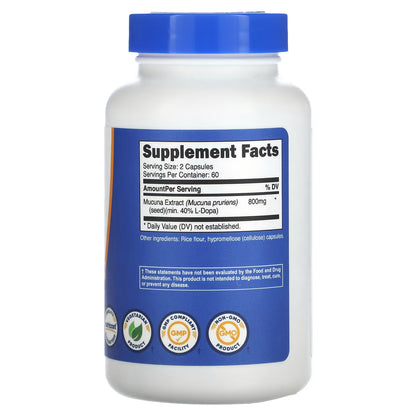 Nutricost, Mucuna Pruriens, 120 Capsules (400 mg per Capsule)