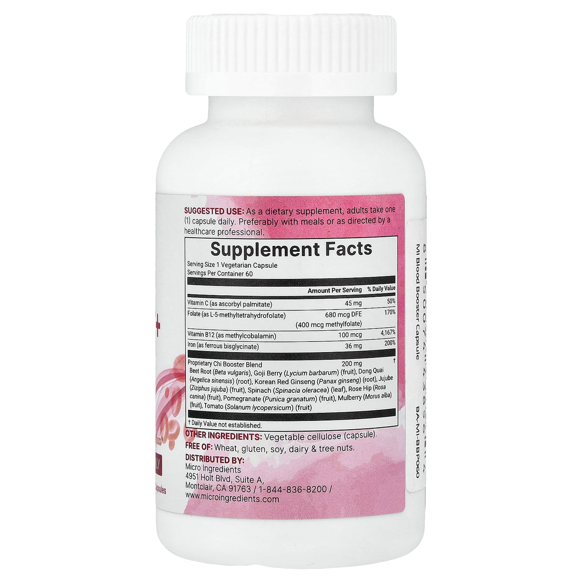 Micro Ingredients, Blood Booster+, 60 Vegetarian Capsules