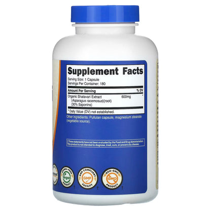 Nutricost, Shatavari, 600 mg, 180 Capsules