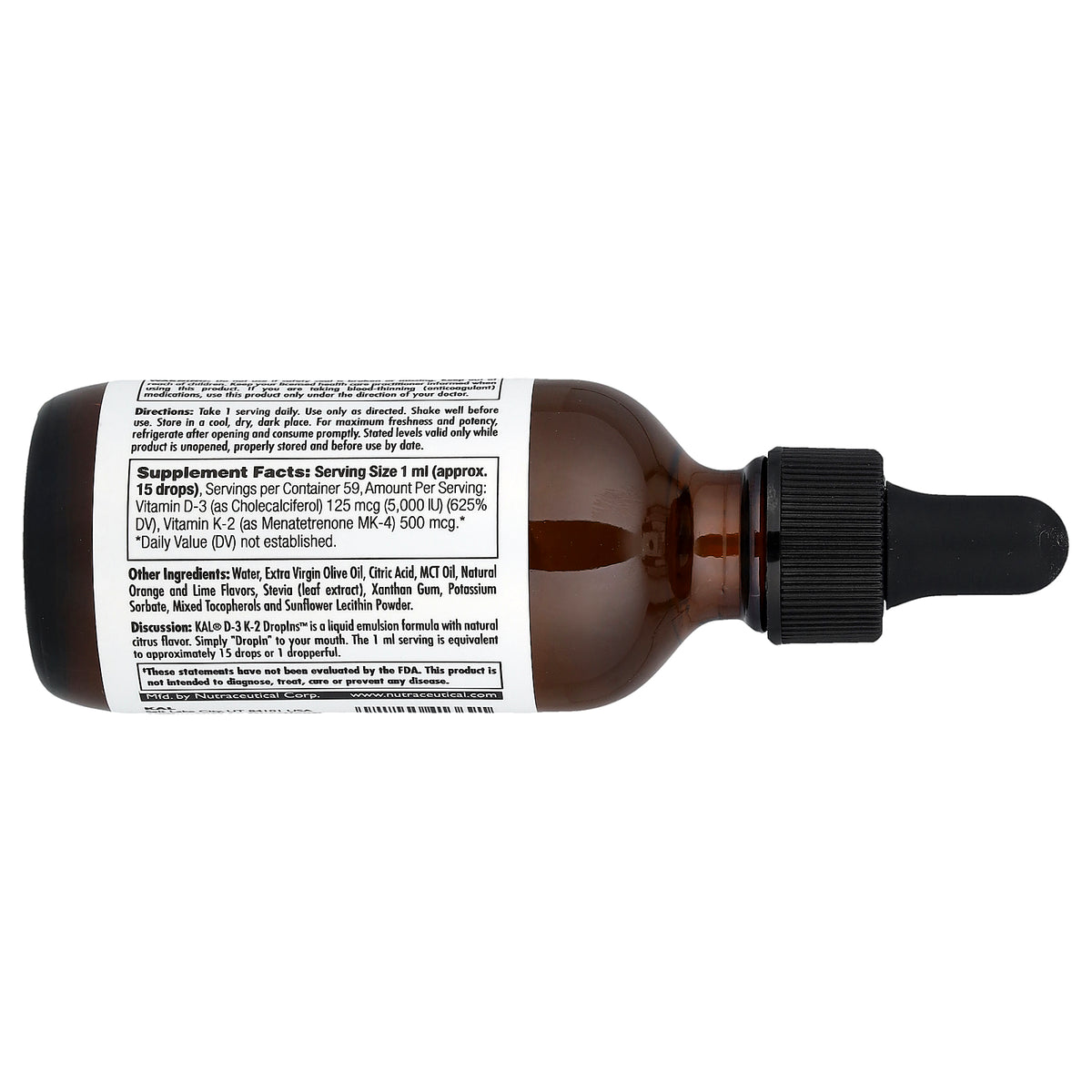 KAL, D-3 K-2 Drop, Citrus, 2 fl oz (59 ml)