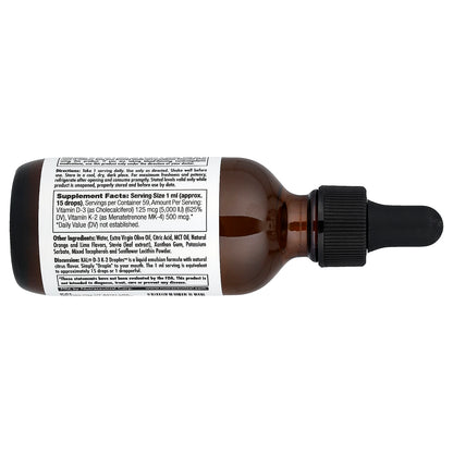 KAL, D-3 K-2 Drop, Citrus, 2 fl oz (59 ml)