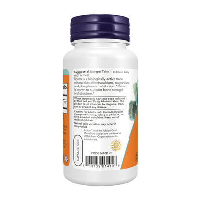 NOW Supplements, Boron 3 mg, Structural Support*, 100 Veg Caps