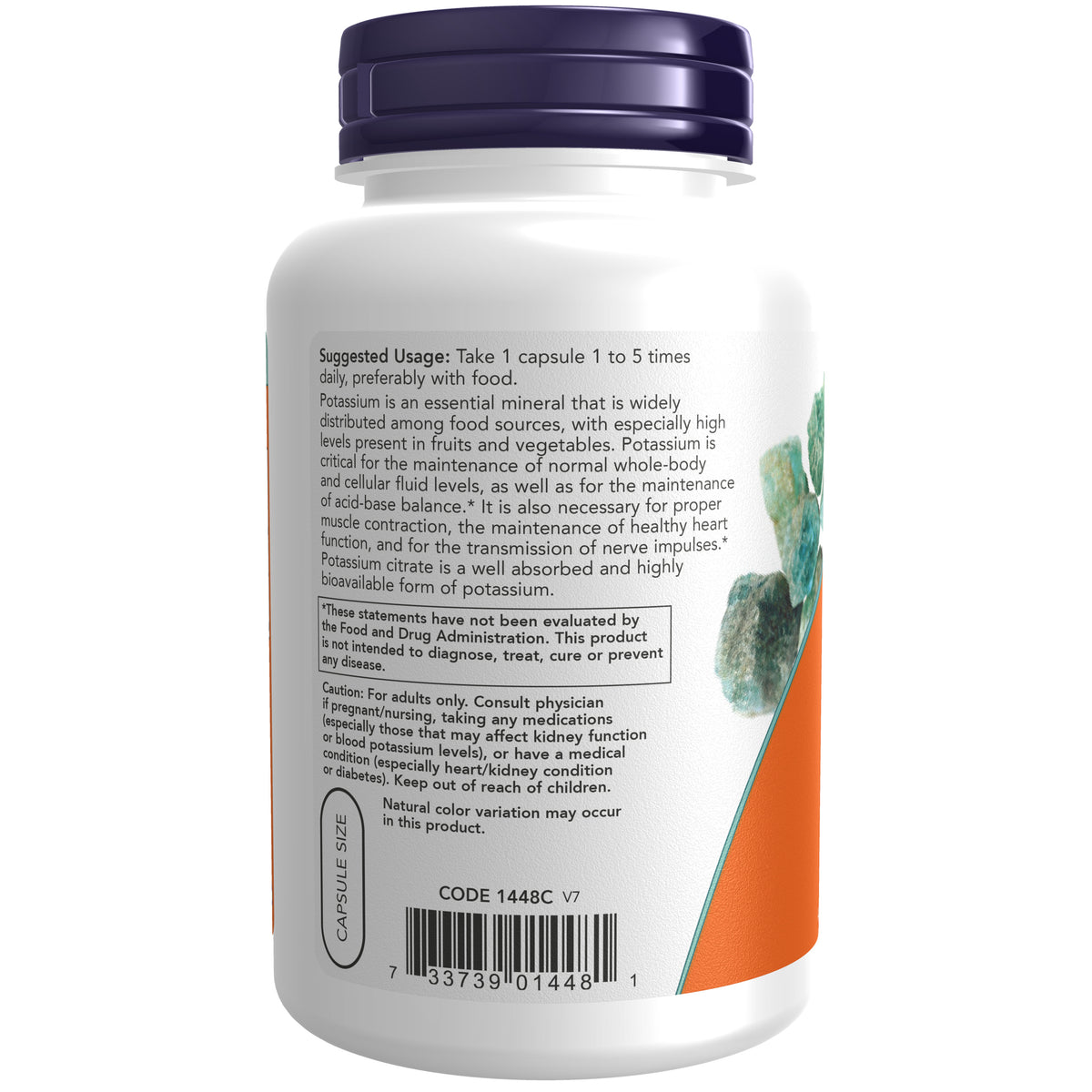 NOW Supplements, Potassium Citrate 99 mg, Essential Mineral, 180 Veg Caps