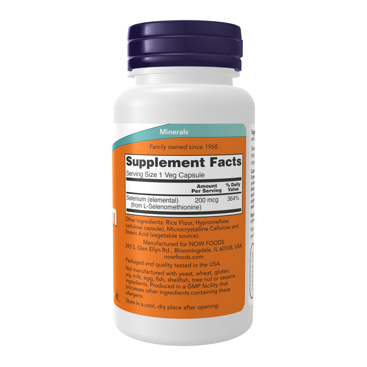 NOW Supplements, Selenium (L-Selenomethionine) 200 mcg, Essential Mineral*, 90 Veg Capsules