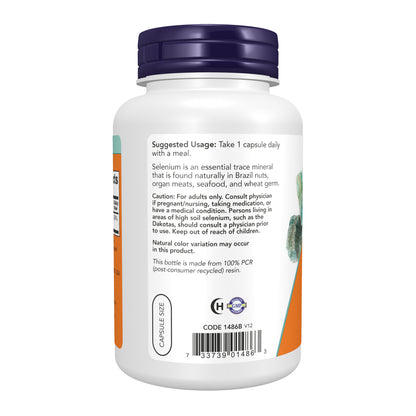 NOW Supplements, Selenium (L-Selenomethionine) 200 mcg, Essential Mineral*, 180 Veg Capsules