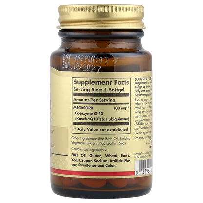 Solgar, Megasorb CoQ-10 , 100 mg, 30 Softgels