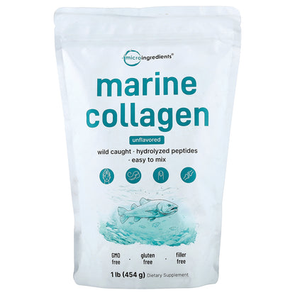Micro Ingredients, Marine Collagen, Unflavored, 1 lb (454 g)