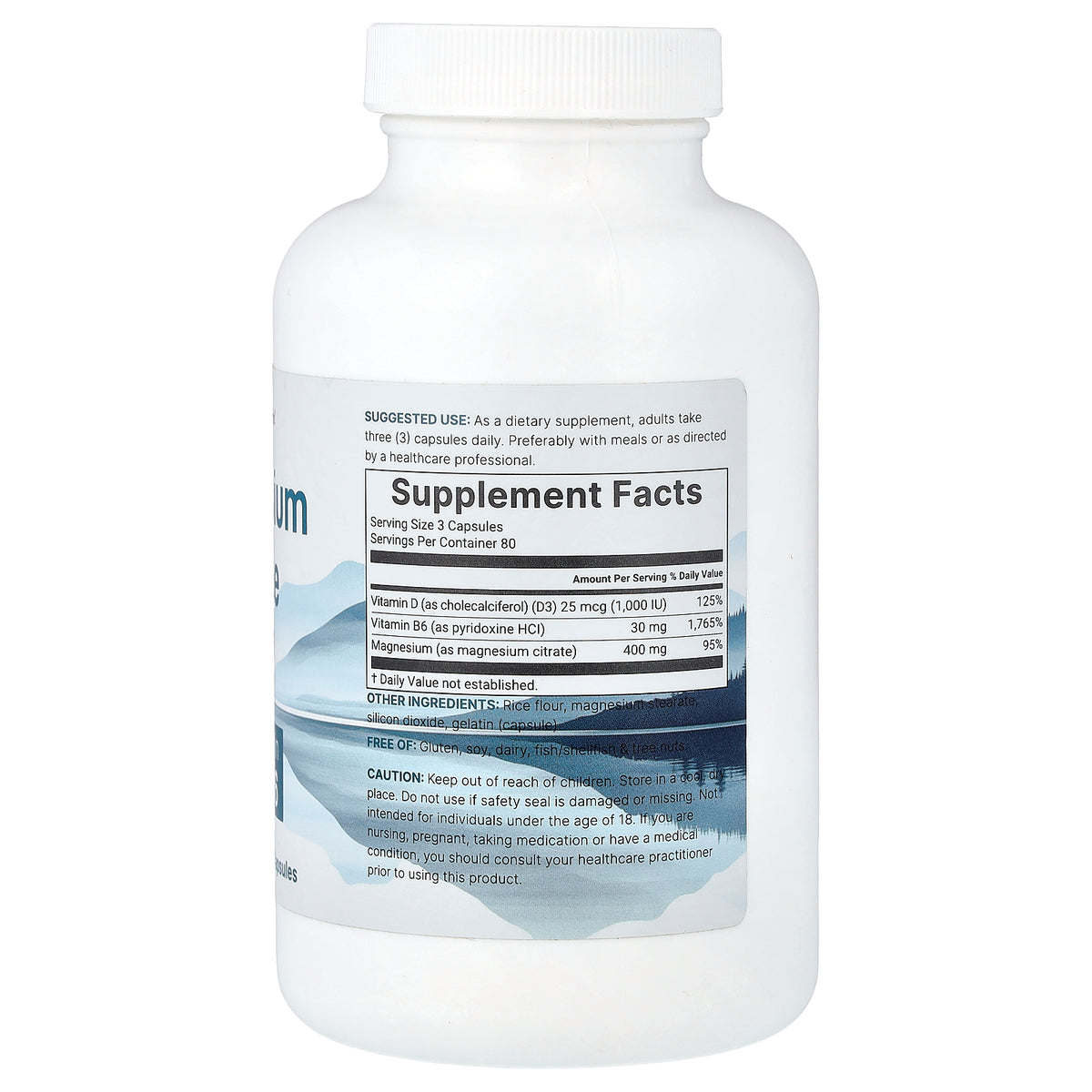 Micro Ingredients, Magnesium Citrate with Vitamin D3 & B6, 240 Capsules